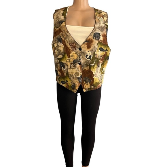 Linda Tilson Vintage Animal Print Vest - Picture 3 of 9